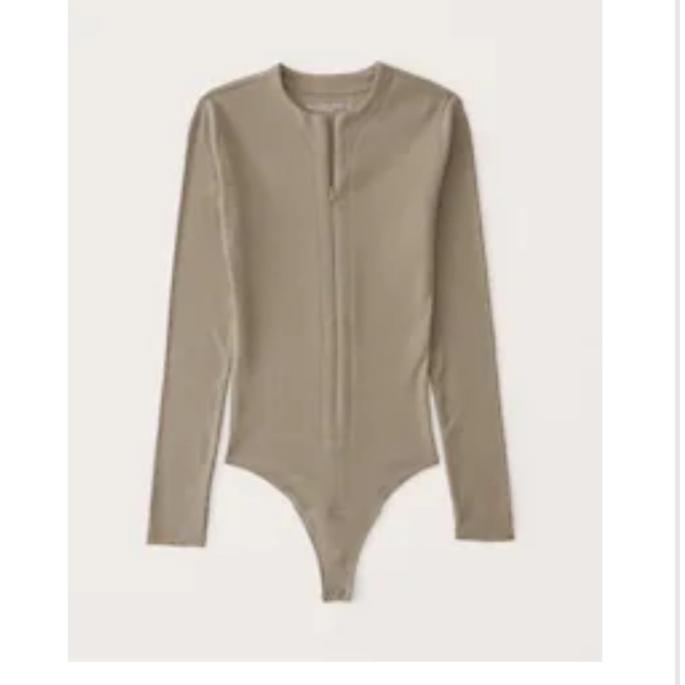 Abercrombie Long-Sleeve Ribbed Zip-Up Bodysuit